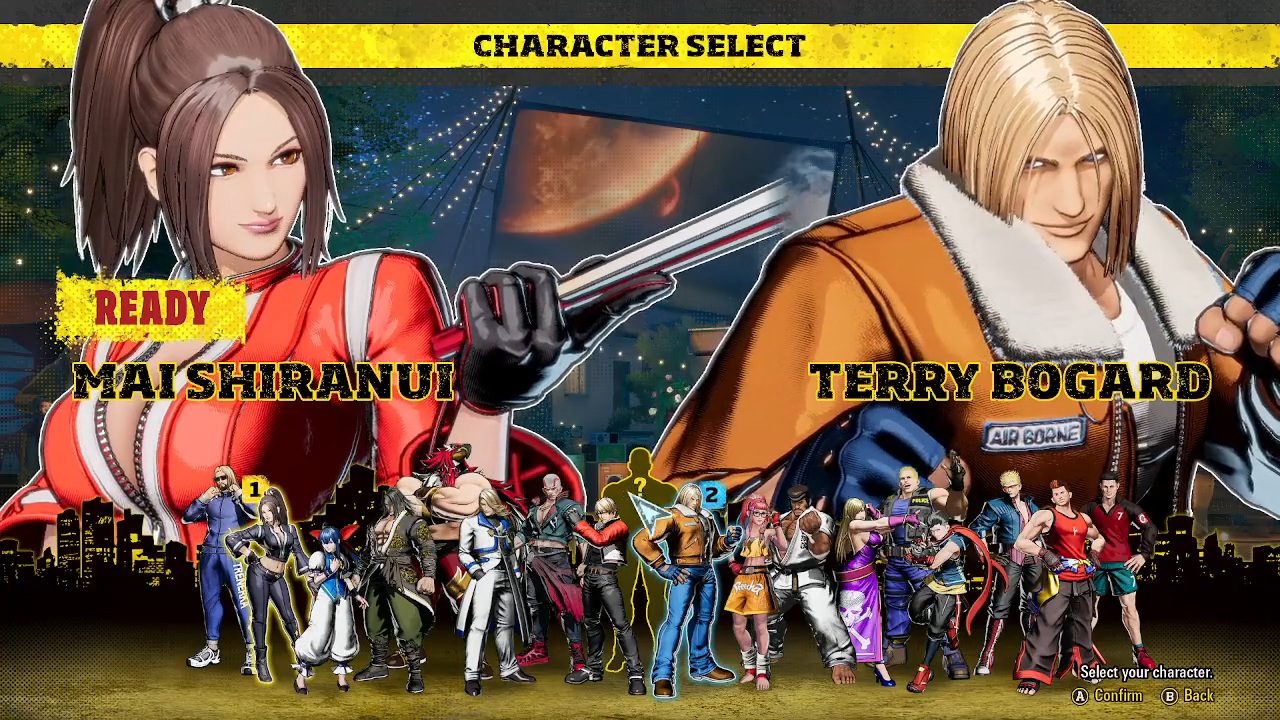 Fatal Fury: City of the Wolves Character Select