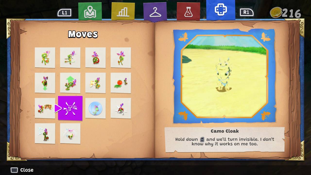yooka-replaylee all abilities unlocked screen