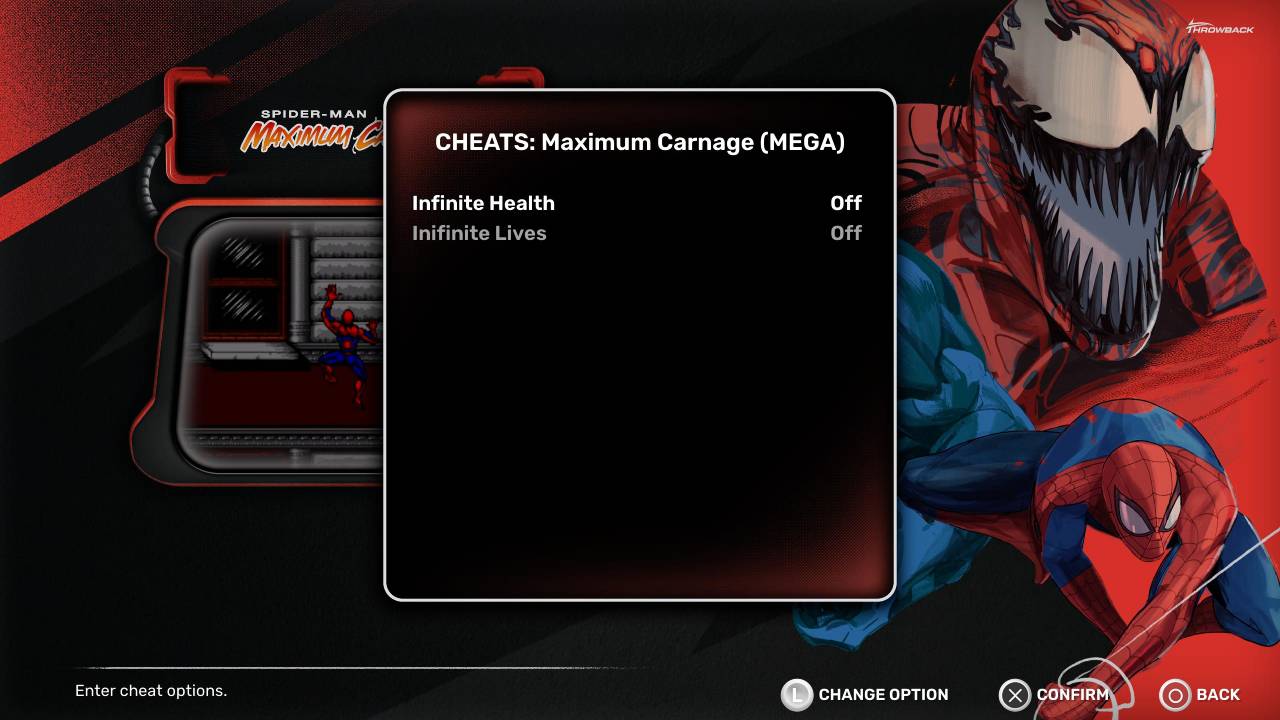 marvel maximum collection cheats screen