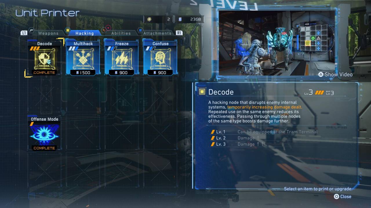 pragmata hacking nodes loadout screen