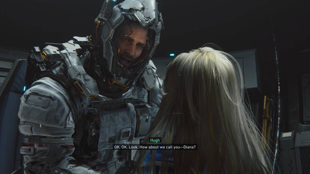 pragmata story cutscene with hugh and diana